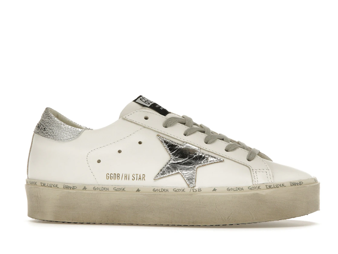 Vue 2 de Golden Goose Hi Star White Silver 