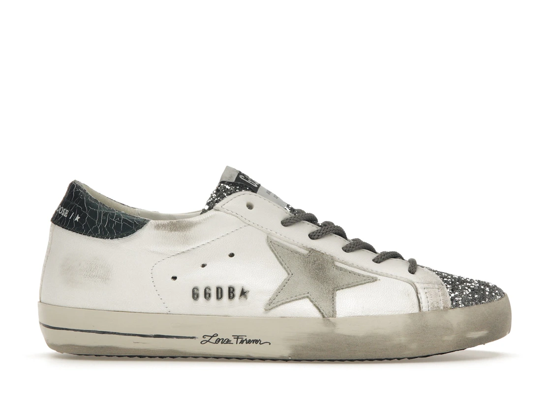Vue 1 de Golden Goose Super-Star Glitter Cream Silver 