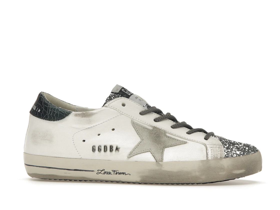 Vue 2 de Golden Goose Super-Star Glitter Cream Silver 