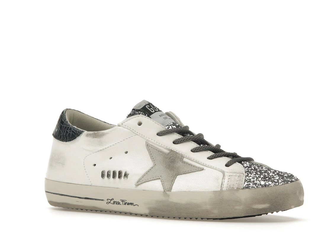 Vue 4 de Golden Goose Super-Star Glitter Cream Silver 