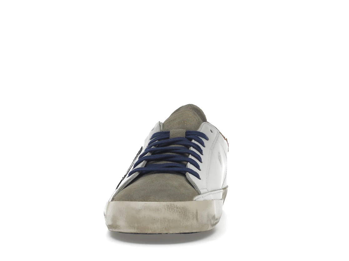 Vue 11 de Golden Goose Super-Star Suede Toe White Taupe Royal Blue Black