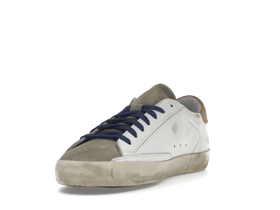 Vue 13 de Golden Goose Super-Star Suede Toe White Taupe Royal Blue Black