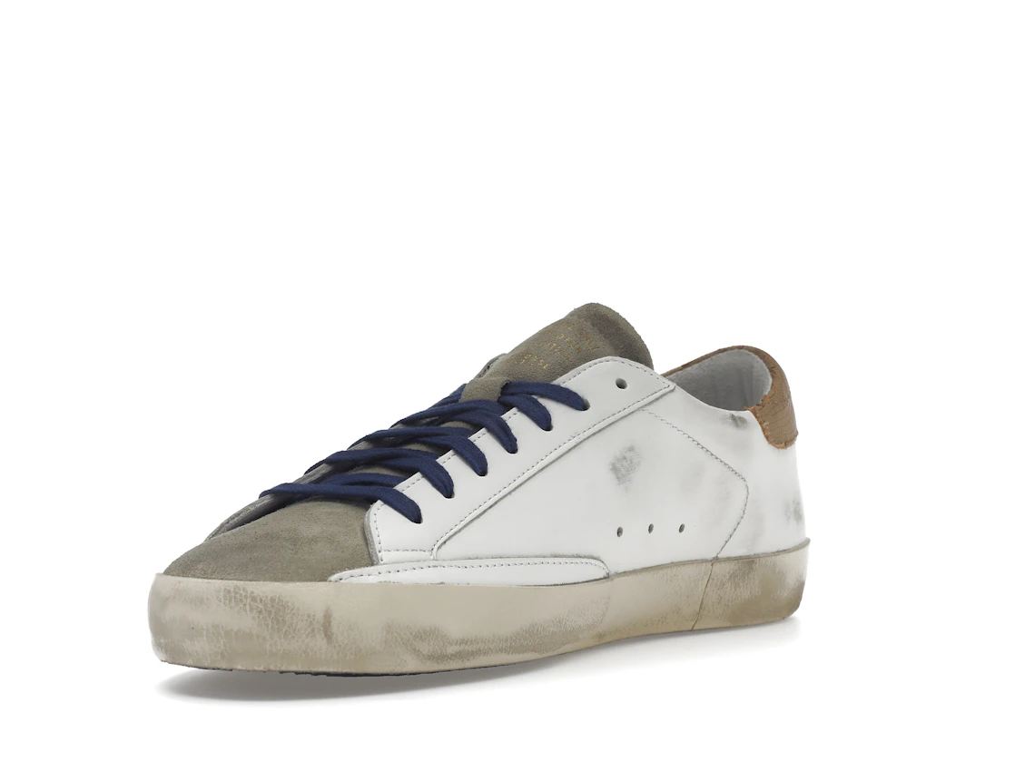 Vue 14 de Golden Goose Super-Star Suede Toe White Taupe Royal Blue Black