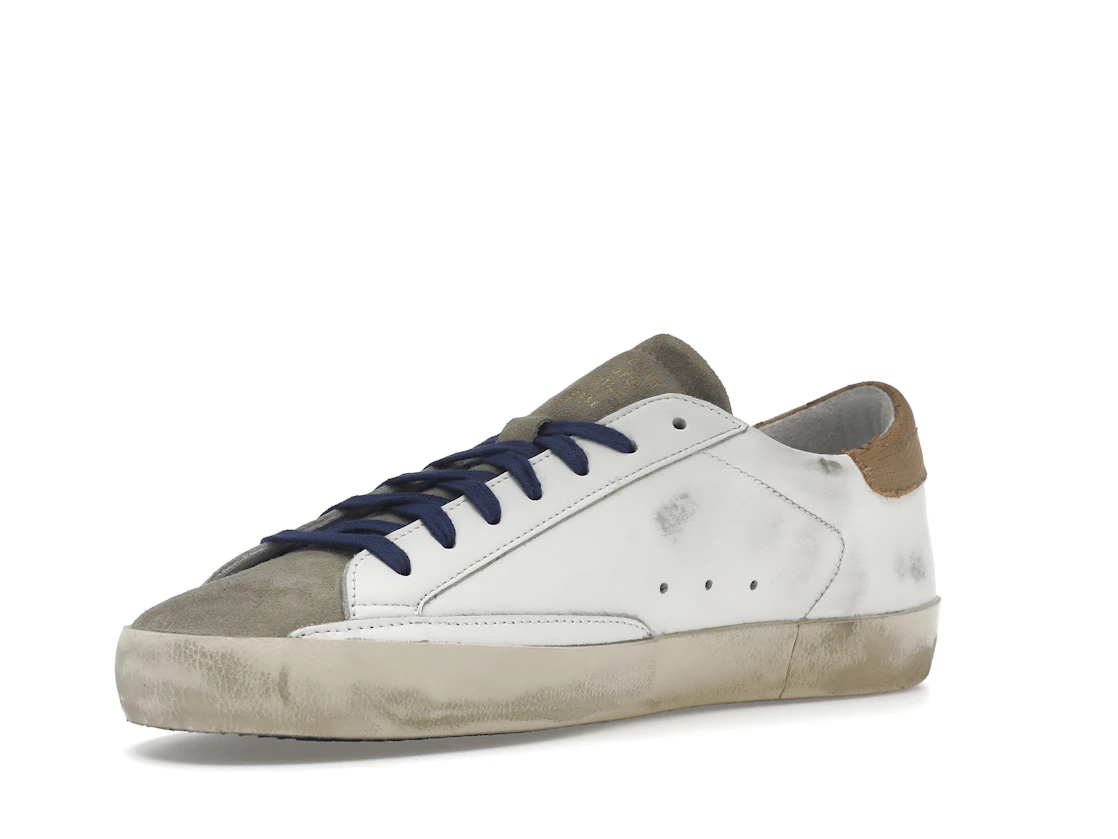 Vue 15 de Golden Goose Super-Star Suede Toe White Taupe Royal Blue Black