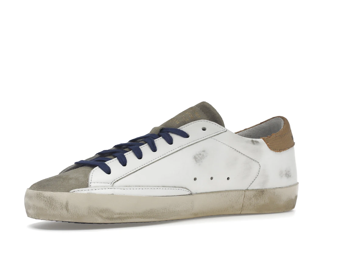 Vue 16 de Golden Goose Super-Star Suede Toe White Taupe Royal Blue Black