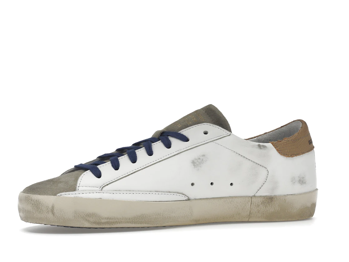 Vue 17 de Golden Goose Super-Star Suede Toe White Taupe Royal Blue Black