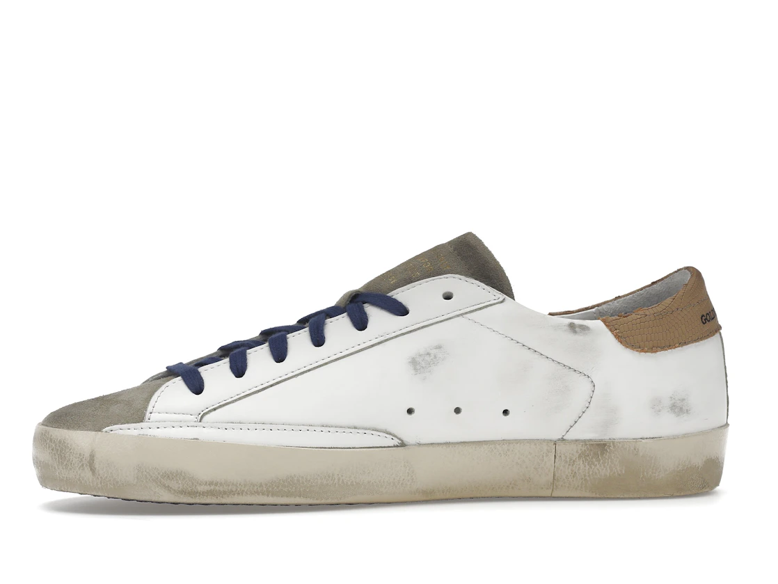 Vue 18 de Golden Goose Super-Star Suede Toe White Taupe Royal Blue Black