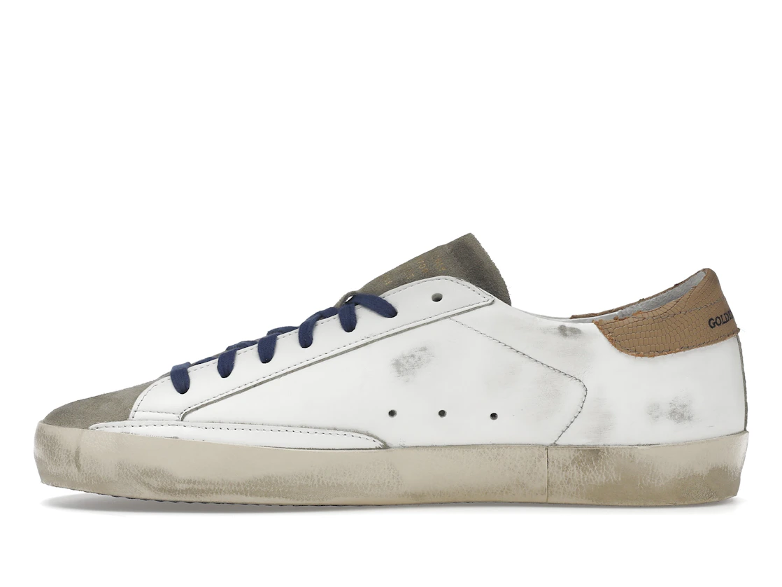 Vue 19 de Golden Goose Super-Star Suede Toe White Taupe Royal Blue Black