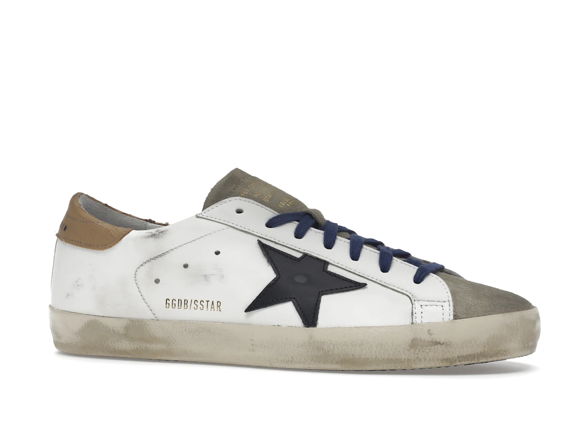 Vue 3 de Golden Goose Super-Star Suede Toe White Taupe Royal Blue Black