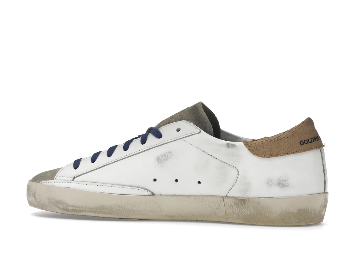 Vue 21 de Golden Goose Super-Star Suede Toe White Taupe Royal Blue Black