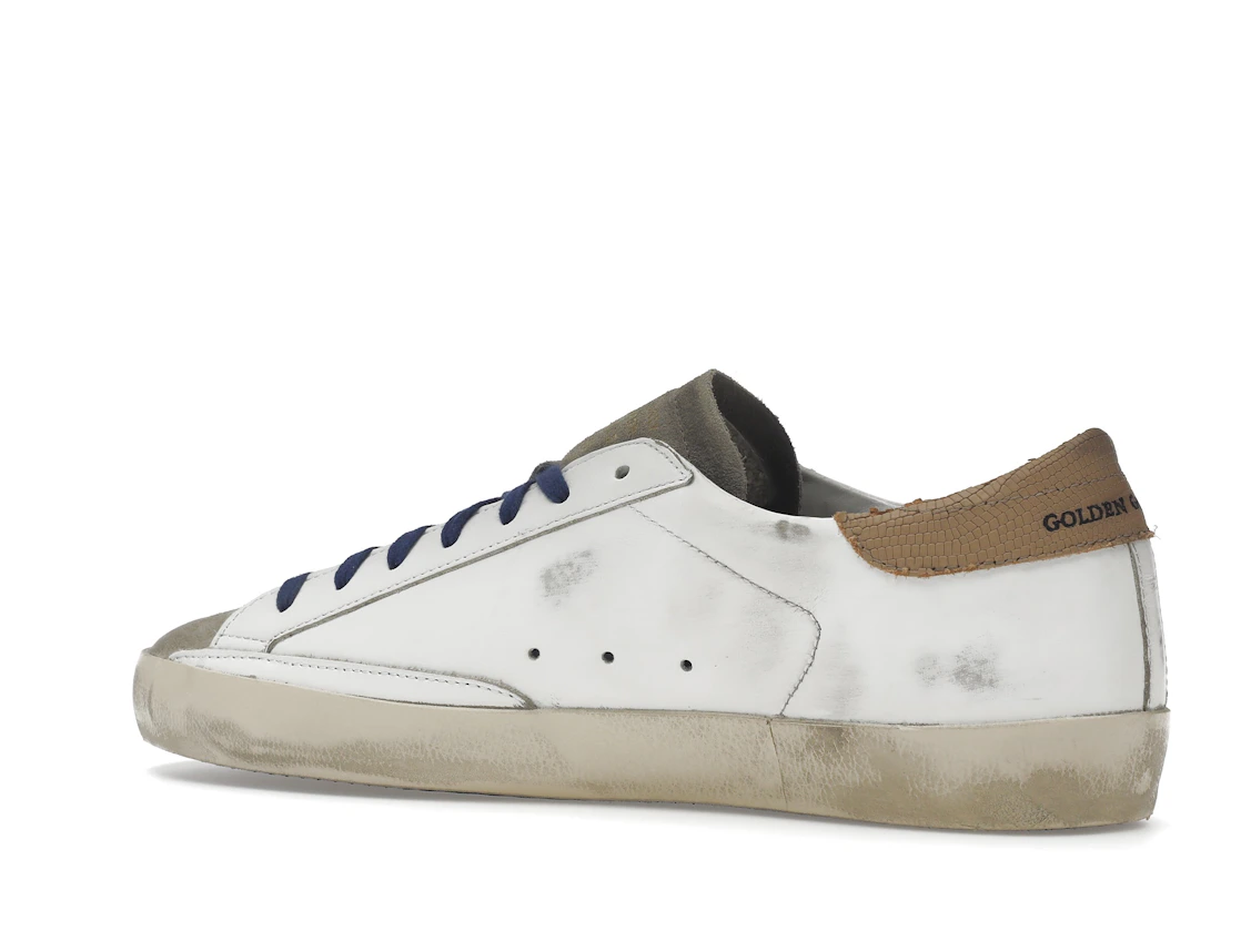 Vue 22 de Golden Goose Super-Star Suede Toe White Taupe Royal Blue Black