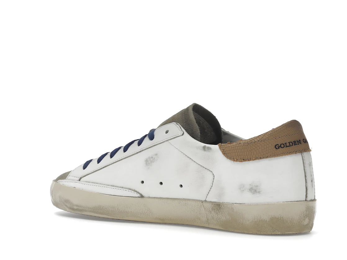 Vue 23 de Golden Goose Super-Star Suede Toe White Taupe Royal Blue Black