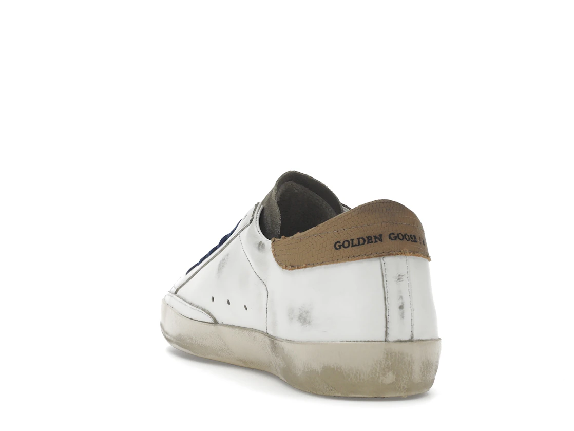 Vue 26 de Golden Goose Super-Star Suede Toe White Taupe Royal Blue Black