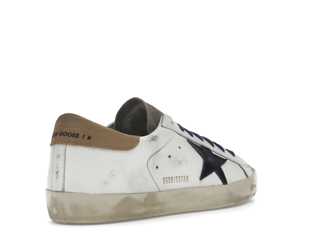 Vue 32 de Golden Goose Super-Star Suede Toe White Taupe Royal Blue Black