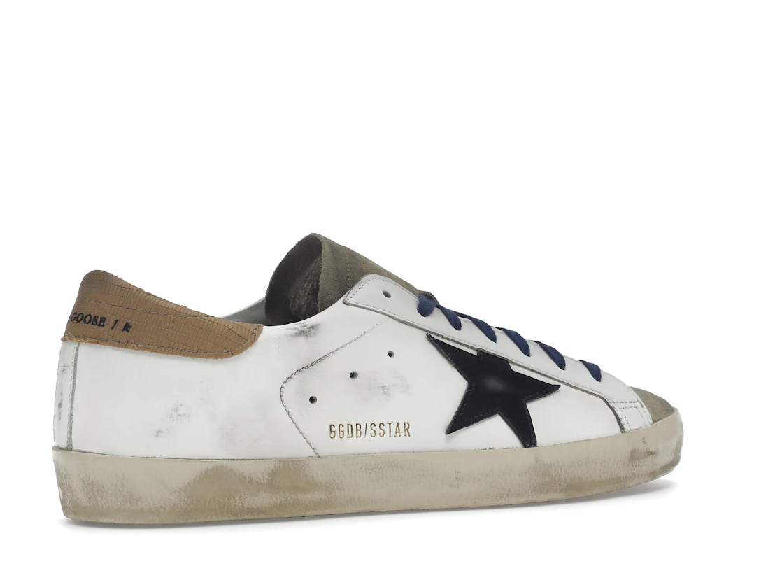 Vue 34 de Golden Goose Super-Star Suede Toe White Taupe Royal Blue Black