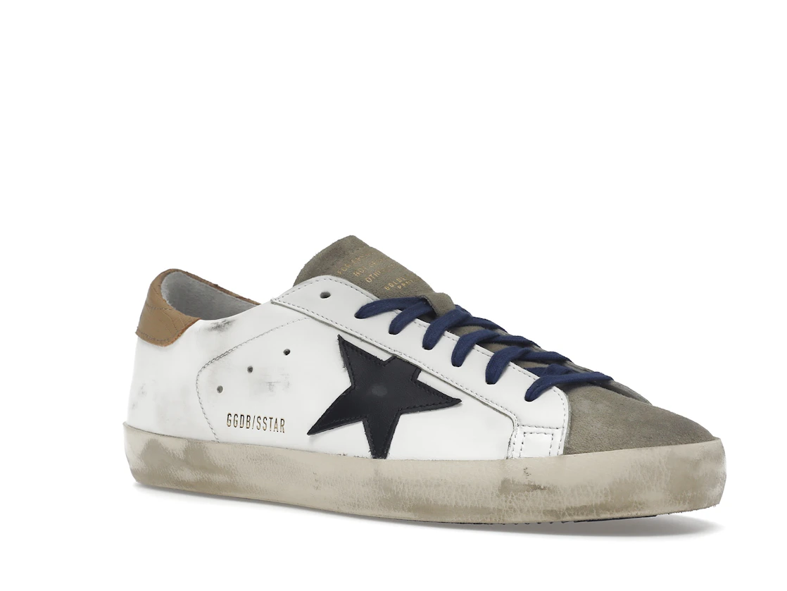 Vue 5 de Golden Goose Super-Star Suede Toe White Taupe Royal Blue Black