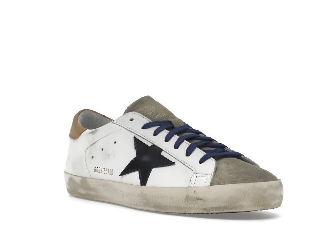 Vue 6 de Golden Goose Super-Star Suede Toe White Taupe Royal Blue Black