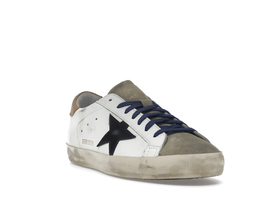 Vue 7 de Golden Goose Super-Star Suede Toe White Taupe Royal Blue Black