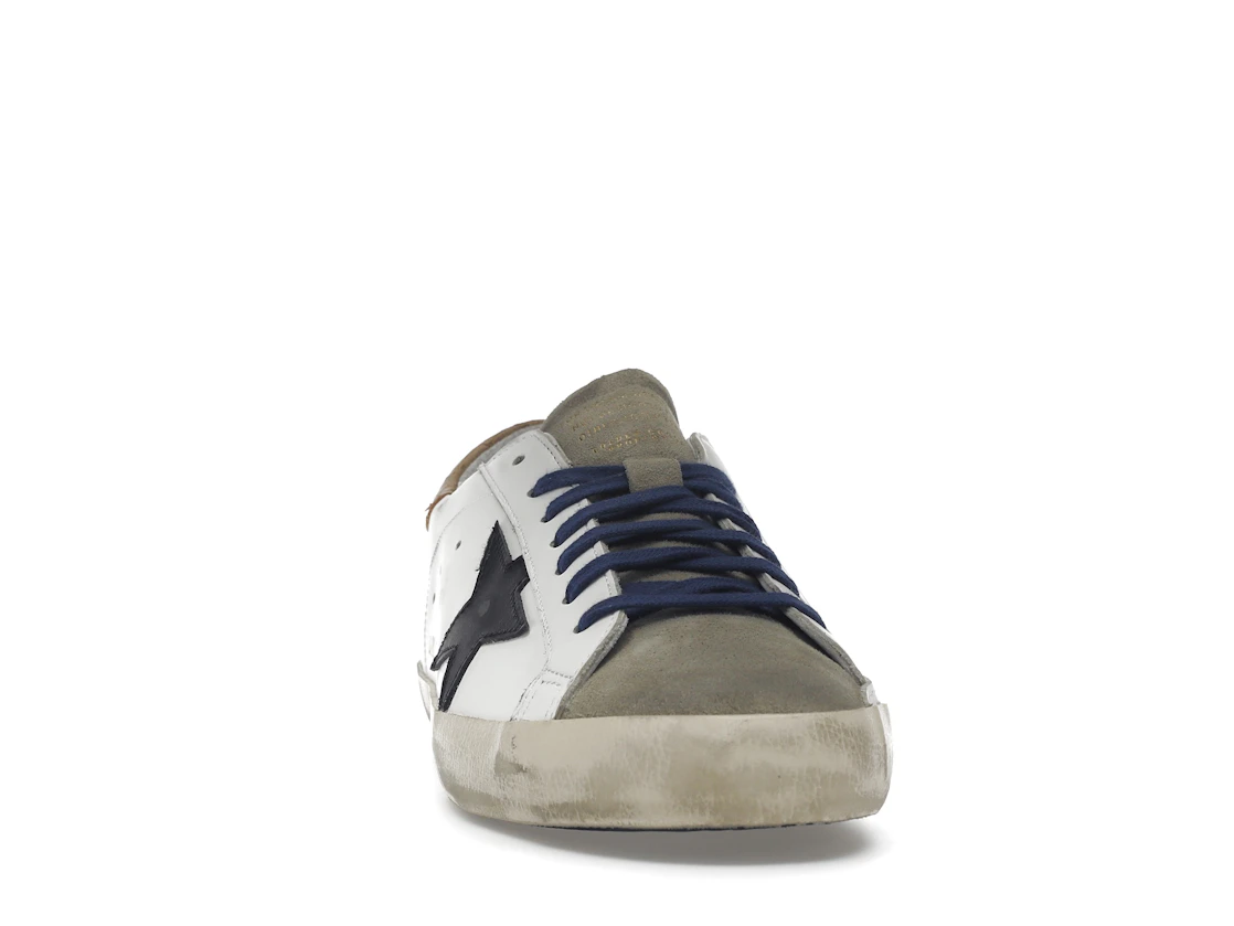Vue 9 de Golden Goose Super-Star Suede Toe White Taupe Royal Blue Black