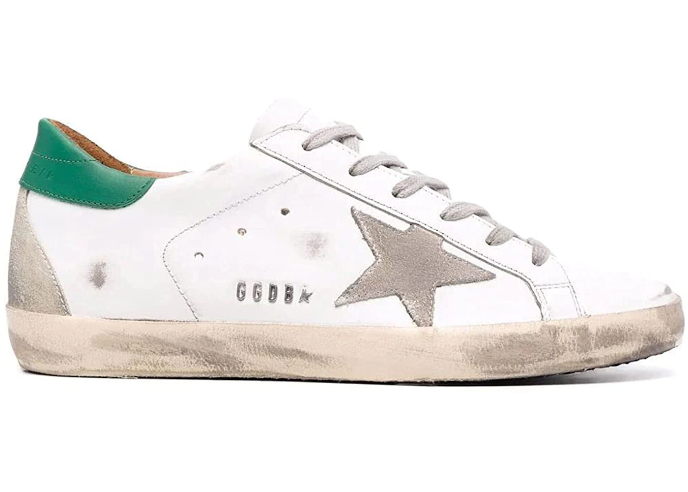 Golden Goose Super-Star White Green Grey Suede Patch 