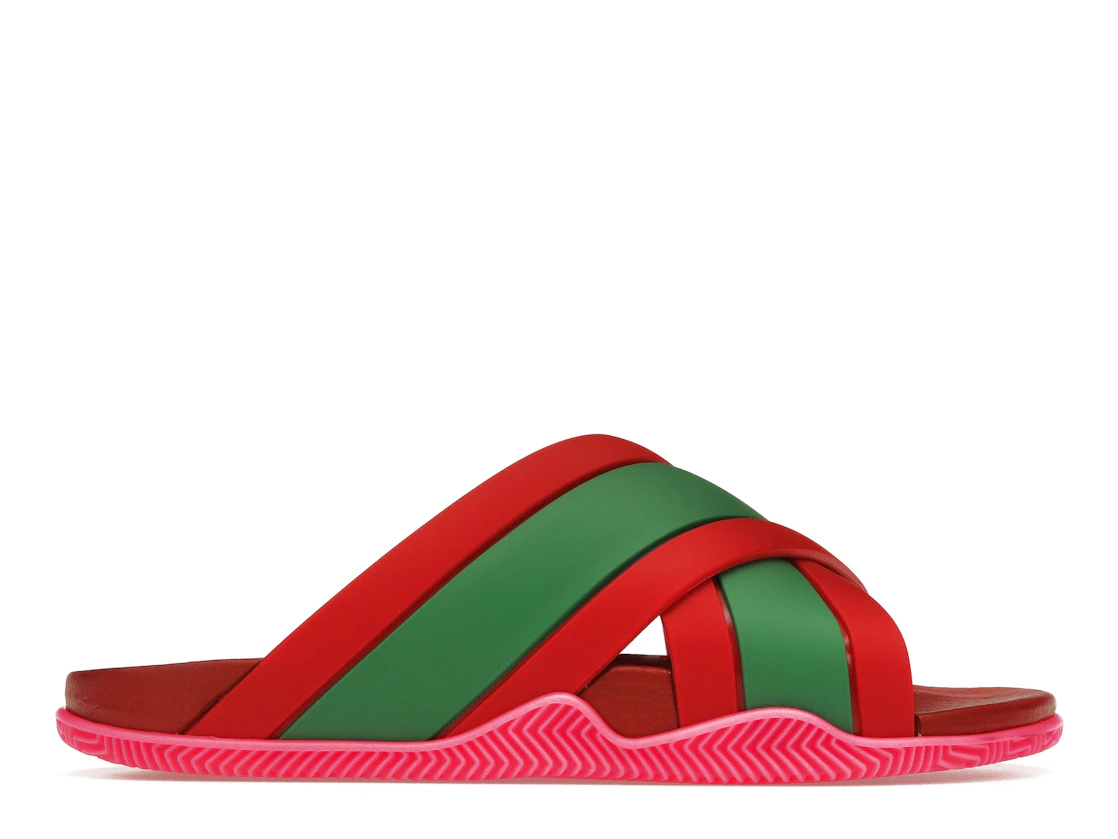 Vue 1 de Gucci Web Slide Pink Rubber 
