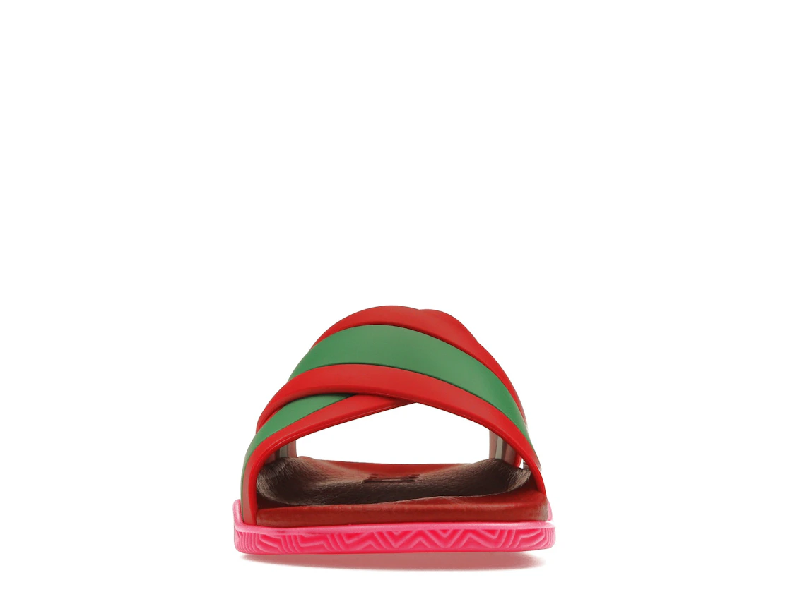 Vue 10 de Gucci Web Slide Pink Rubber 