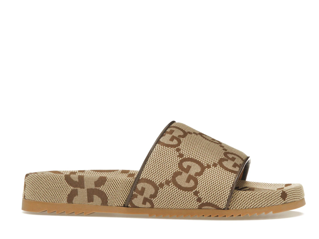 Vue 2 de Gucci maxi GG Canvas Slides Camel Ebony
