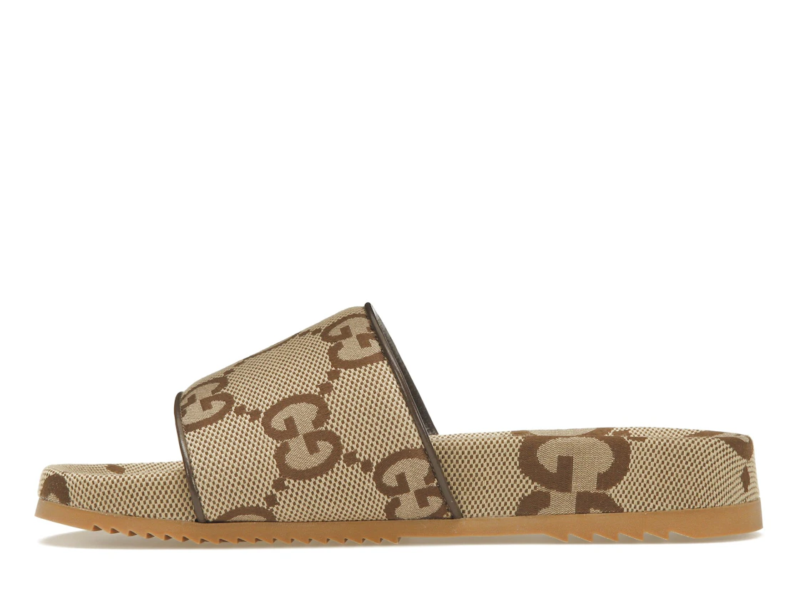 Vue 19 de Gucci maxi GG Canvas Slides Camel Ebony