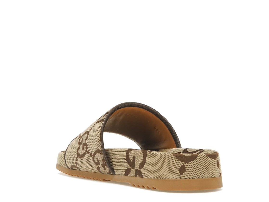 Vue 25 de Gucci maxi GG Canvas Slides Camel Ebony