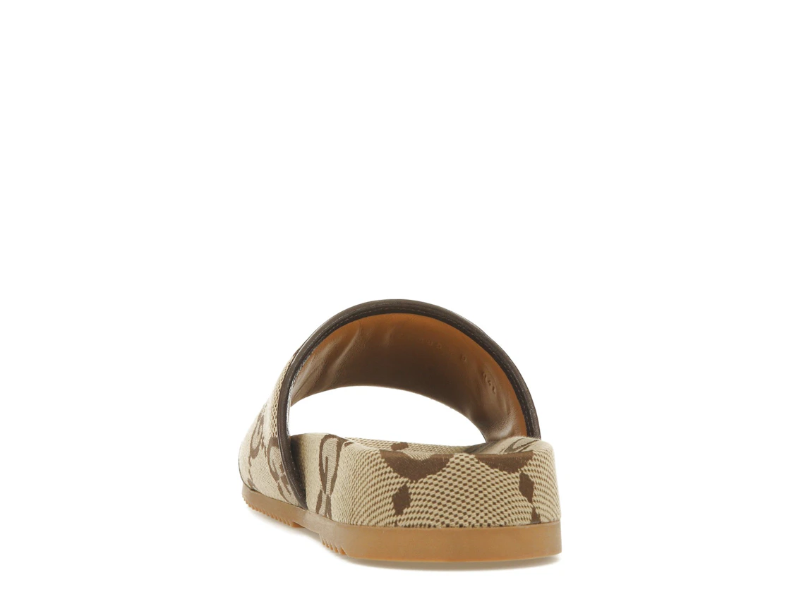 Vue 27 de Gucci maxi GG Canvas Slides Camel Ebony