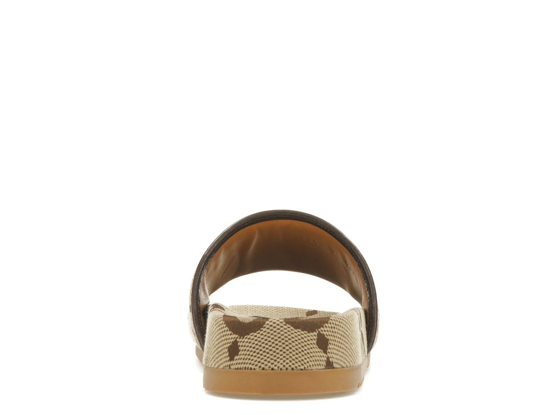 Vue 28 de Gucci maxi GG Canvas Slides Camel Ebony