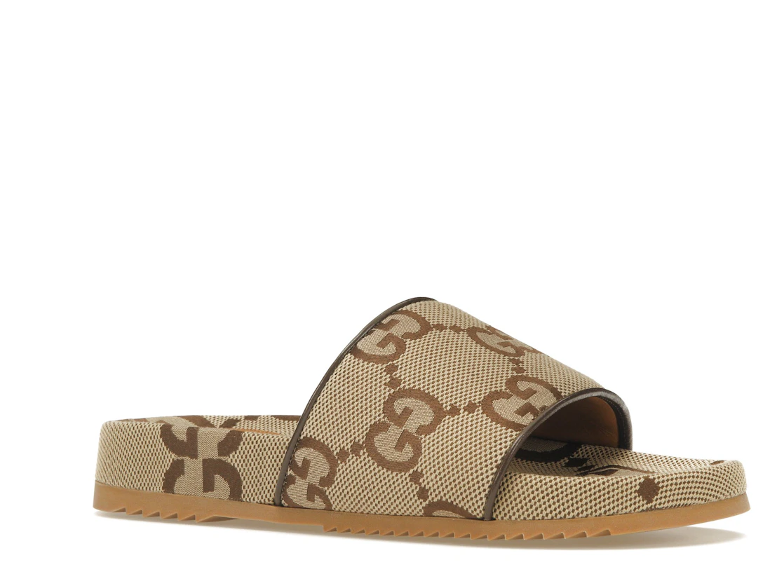 Vue 4 de Gucci maxi GG Canvas Slides Camel Ebony