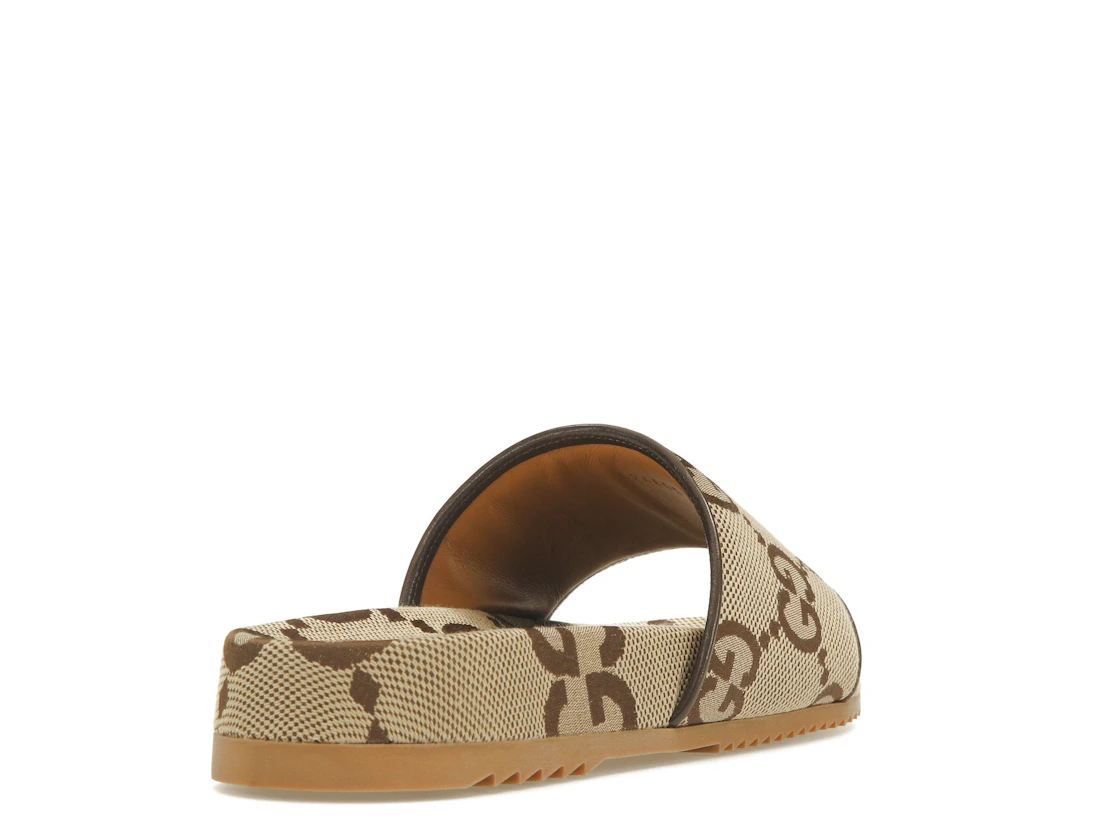 Vue 31 de Gucci maxi GG Canvas Slides Camel Ebony