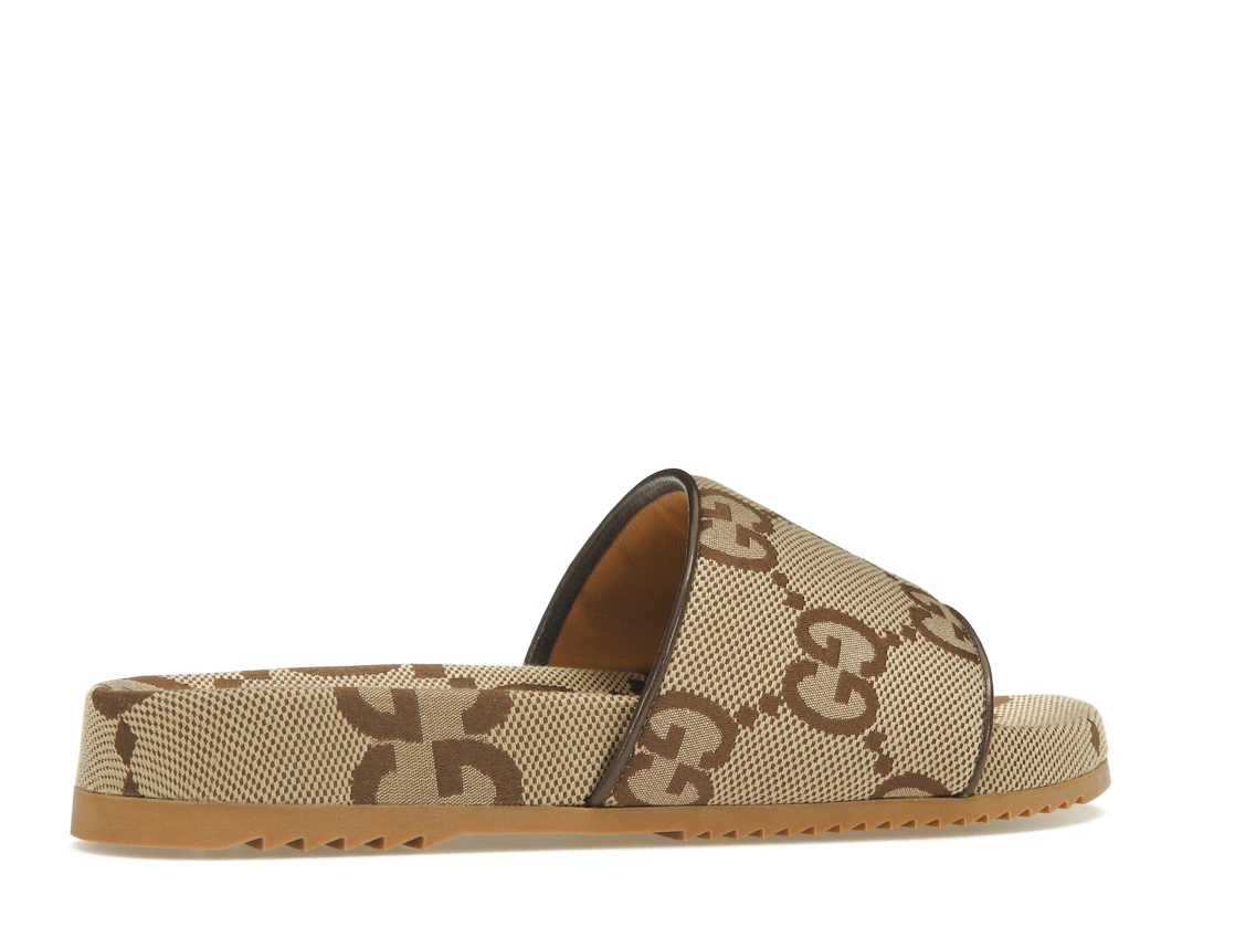 Vue 35 de Gucci maxi GG Canvas Slides Camel Ebony