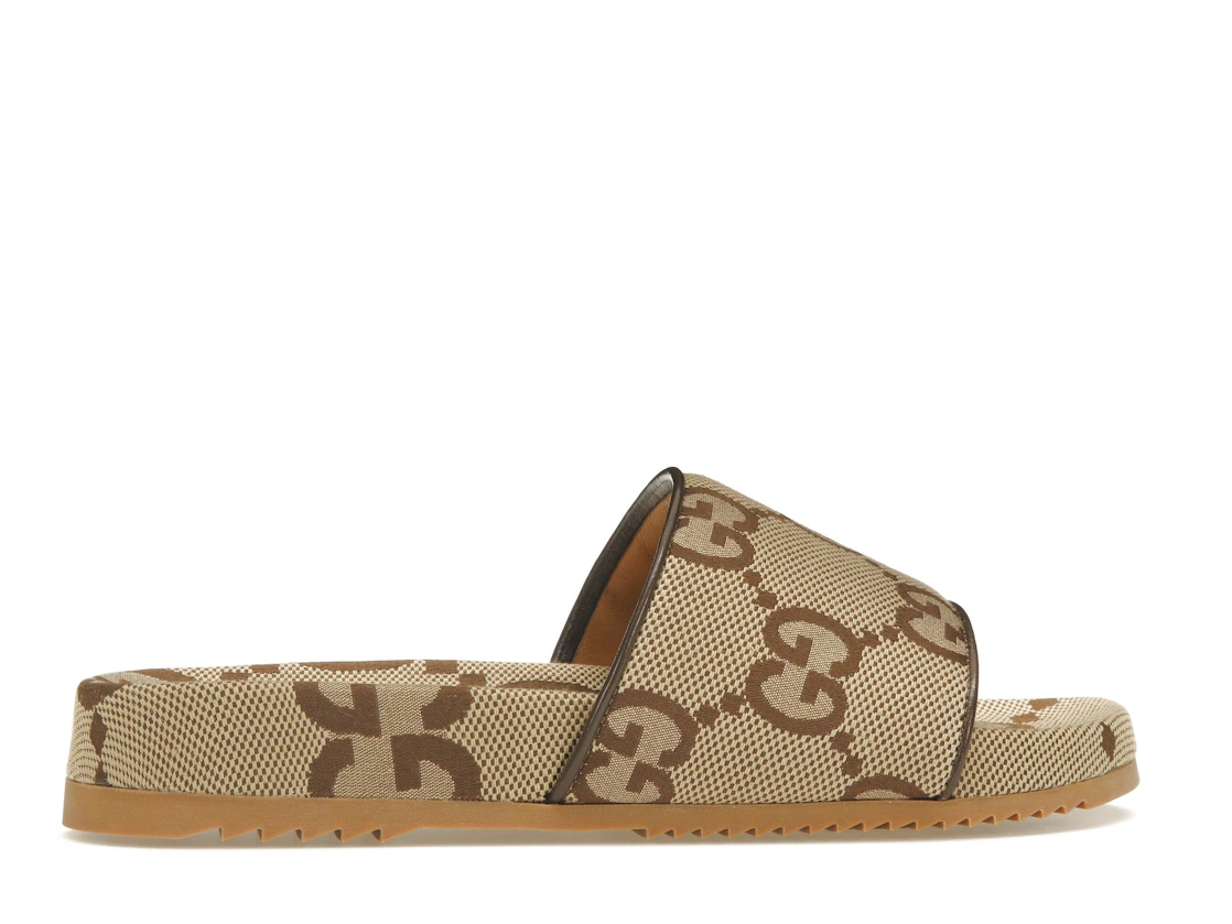 Vue 36 de Gucci maxi GG Canvas Slides Camel Ebony