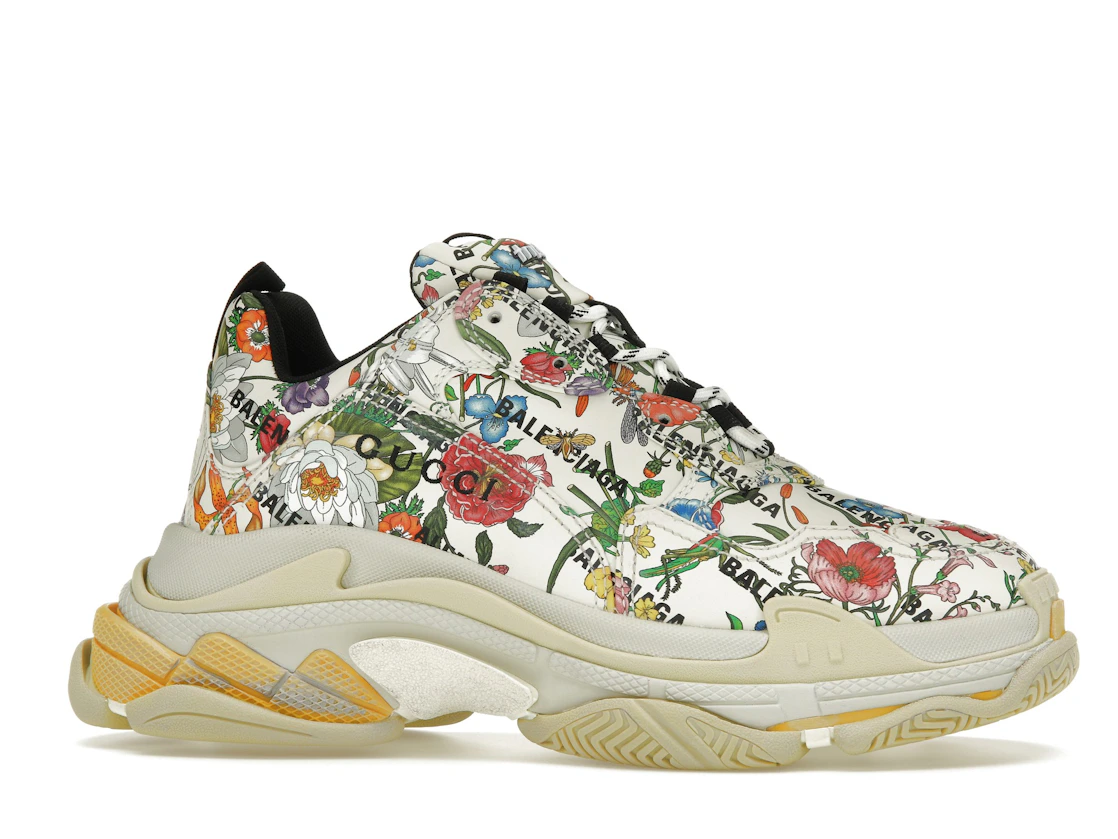 Vue 2 de Gucci x Balenciaga The Hacker Project Triple S  Flora Print
