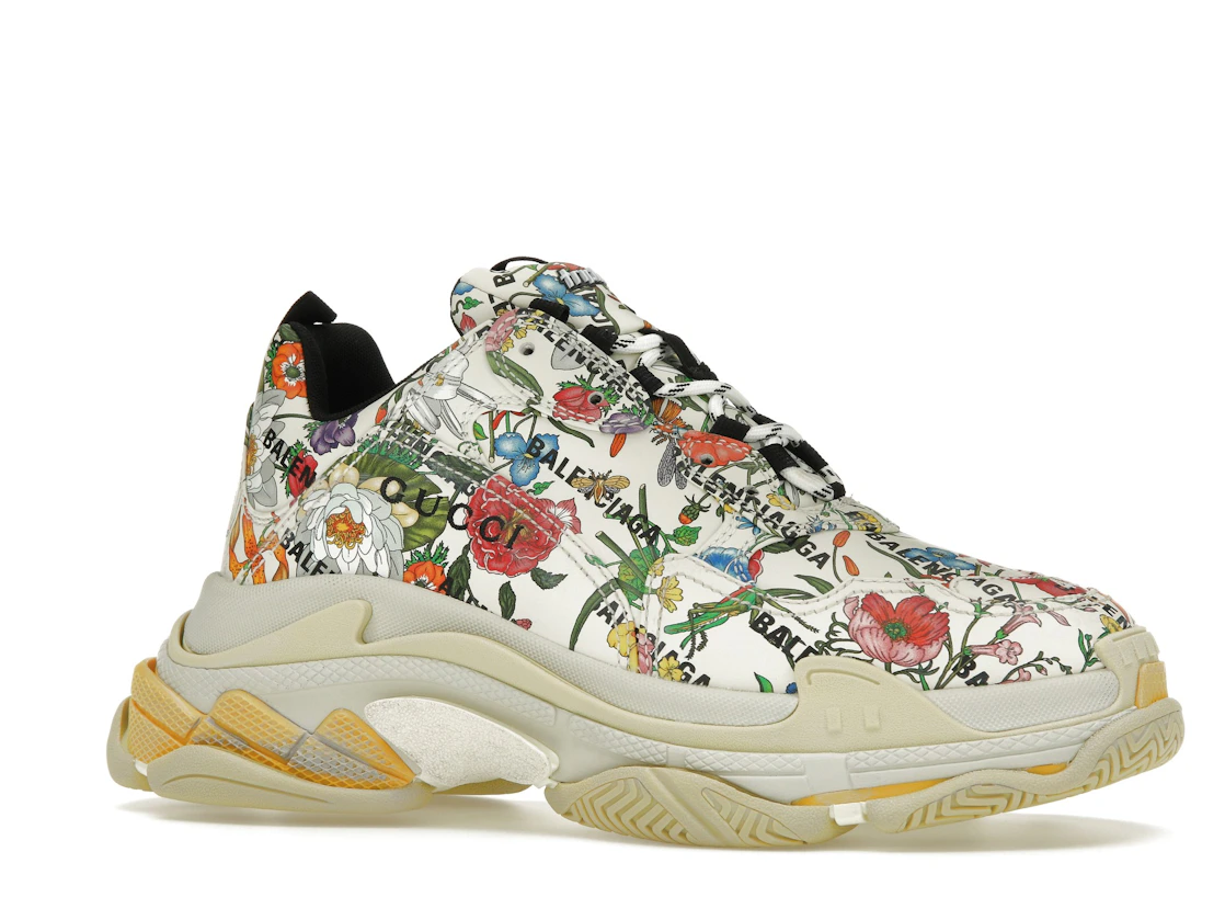 Vue 3 de Gucci x Balenciaga The Hacker Project Triple S  Flora Print