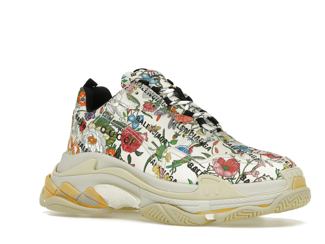Vue 4 de Gucci x Balenciaga The Hacker Project Triple S  Flora Print