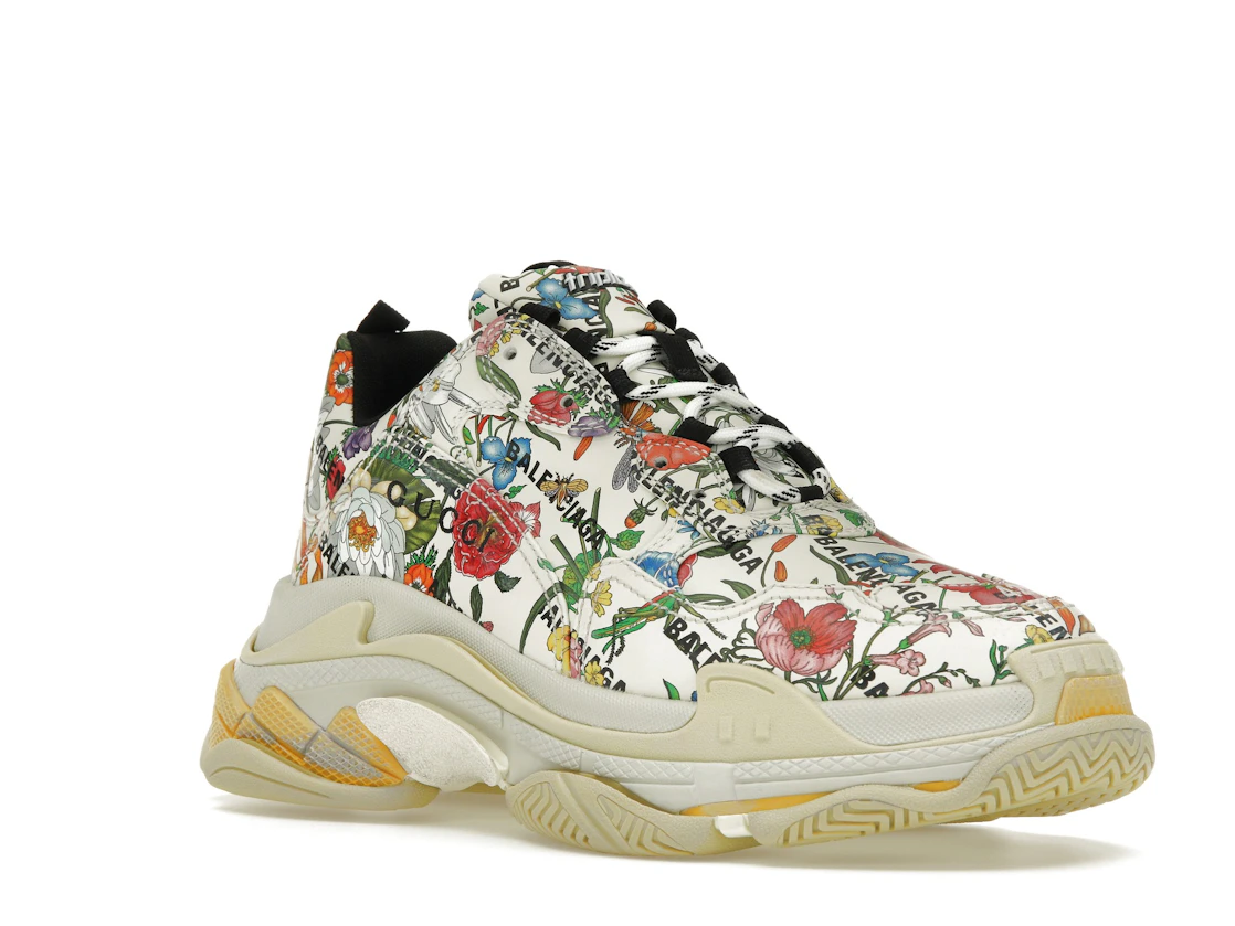 Vue 5 de Gucci x Balenciaga The Hacker Project Triple S  Flora Print