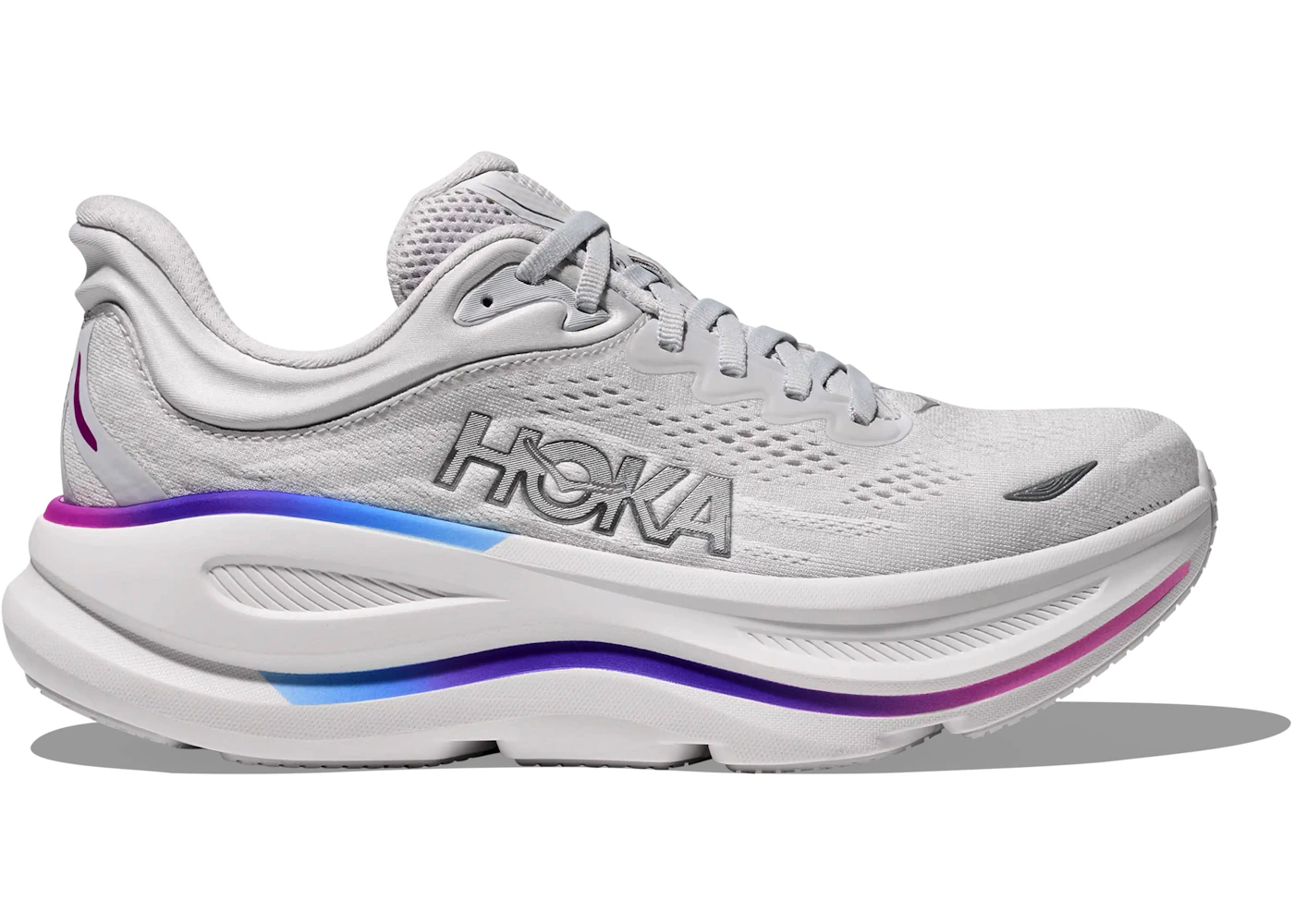 Hoka One One Bondi 9 Cosmic Grey White Mesh 