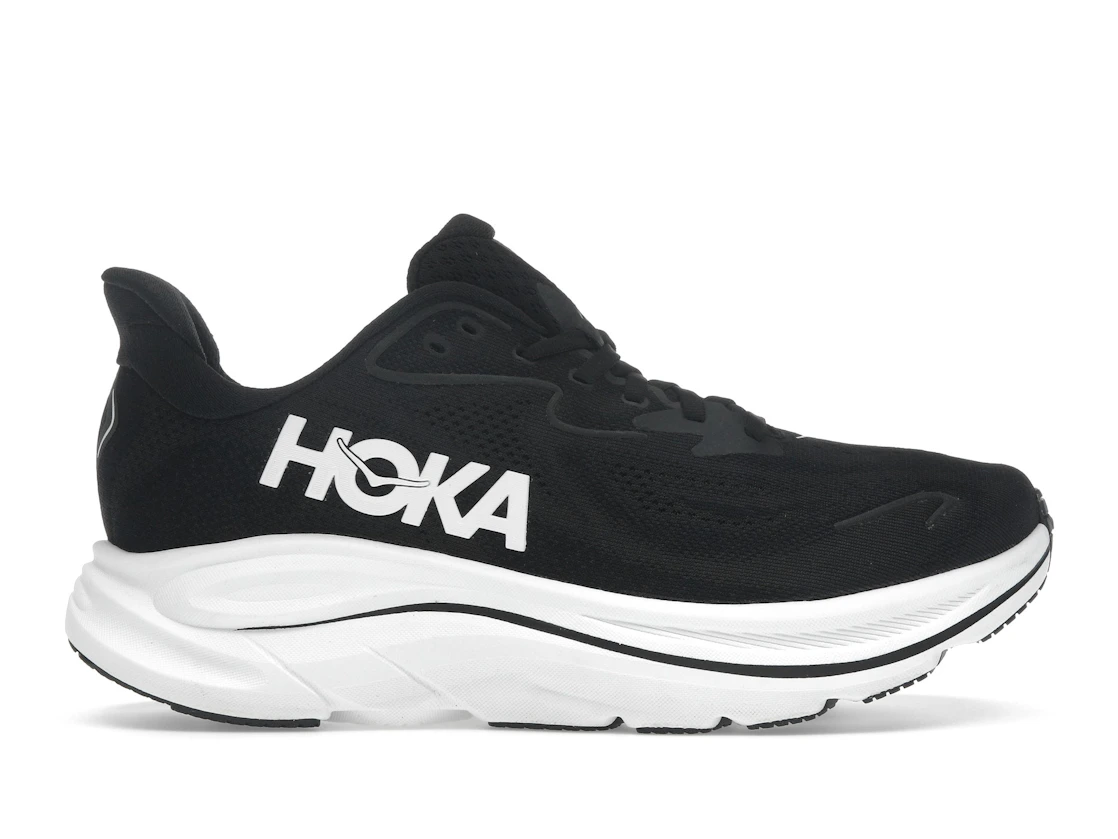 Vue 1 de Hoka One One Clifton 10 Black White