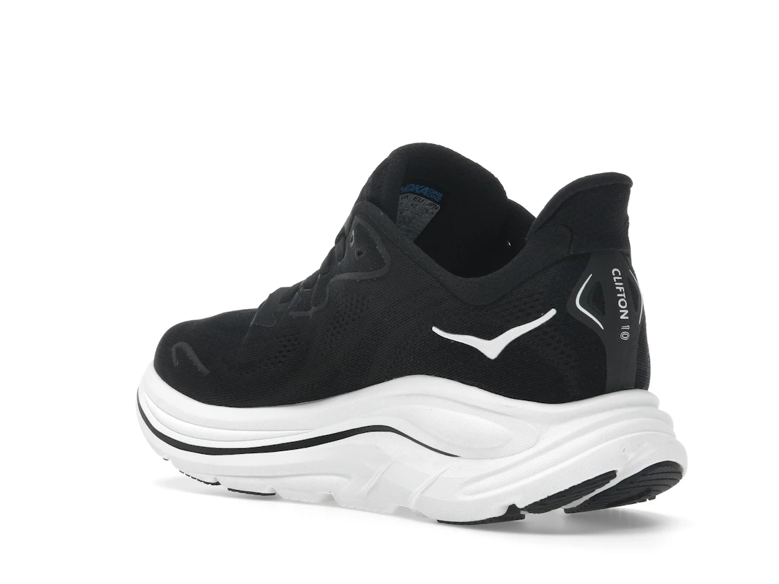 Vue 24 de Hoka One One Clifton 10 Black White