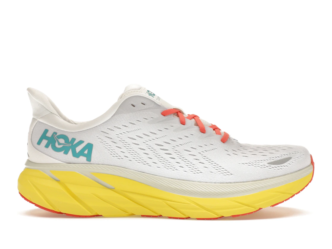 Vue 1 de Hoka One One Clifton 8 Blanc De Blanc Illuminating Yellow
