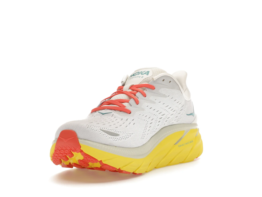 Vue 13 de Hoka One One Clifton 8 Blanc De Blanc Illuminating Yellow