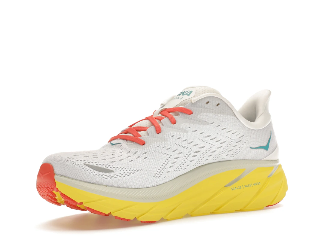 Vue 15 de Hoka One One Clifton 8 Blanc De Blanc Illuminating Yellow