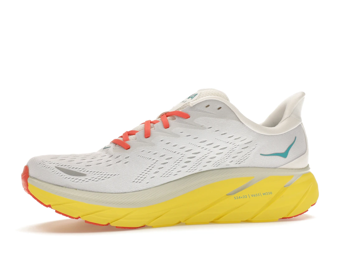 Vue 17 de Hoka One One Clifton 8 Blanc De Blanc Illuminating Yellow