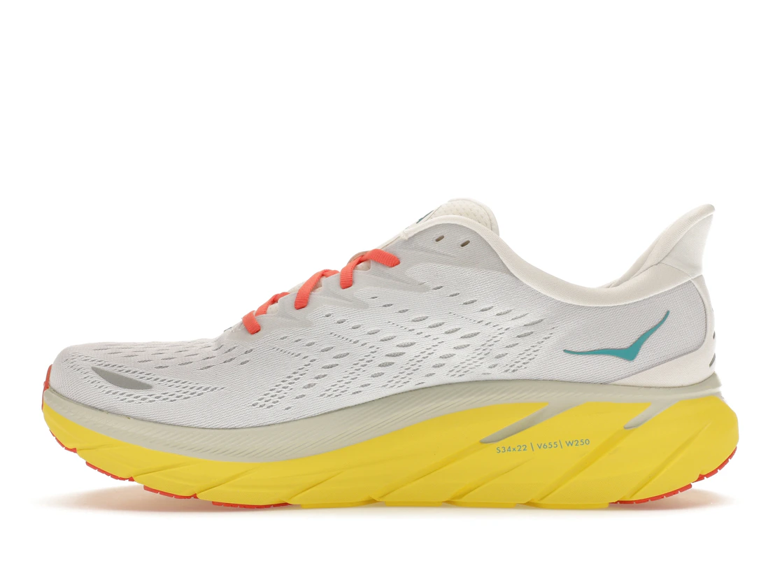 Vue 19 de Hoka One One Clifton 8 Blanc De Blanc Illuminating Yellow