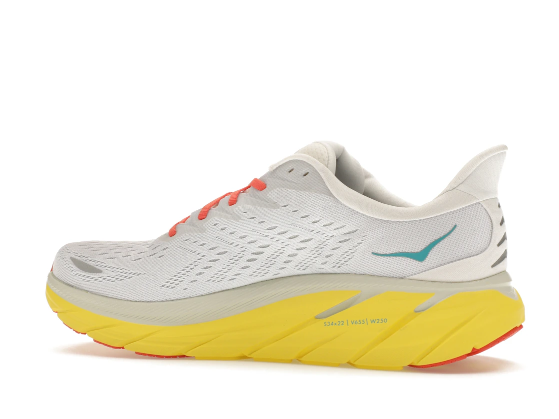 Vue 21 de Hoka One One Clifton 8 Blanc De Blanc Illuminating Yellow