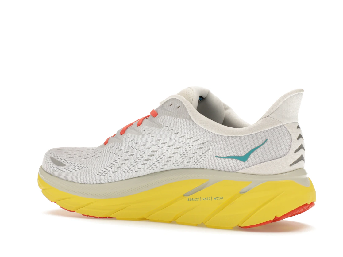 Vue 22 de Hoka One One Clifton 8 Blanc De Blanc Illuminating Yellow