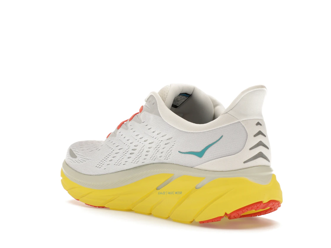 Vue 24 de Hoka One One Clifton 8 Blanc De Blanc Illuminating Yellow